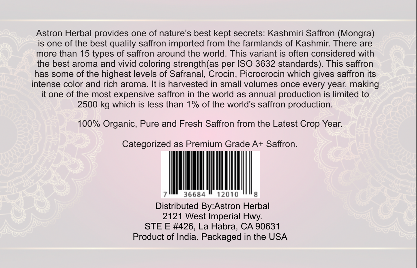 Kashmiri Saffron - 7g